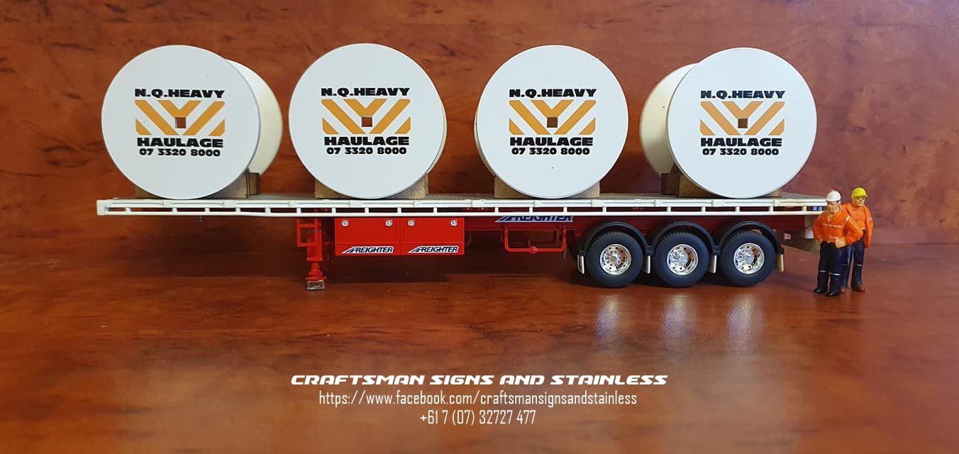 1:50 Scale Acrylic cable reels NQ Heavy Haulage