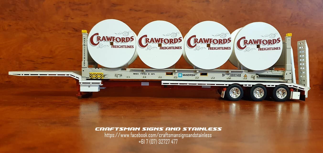 1:50 Scale Acrylic cable reels CRAWFORDS FREIGHTLINES