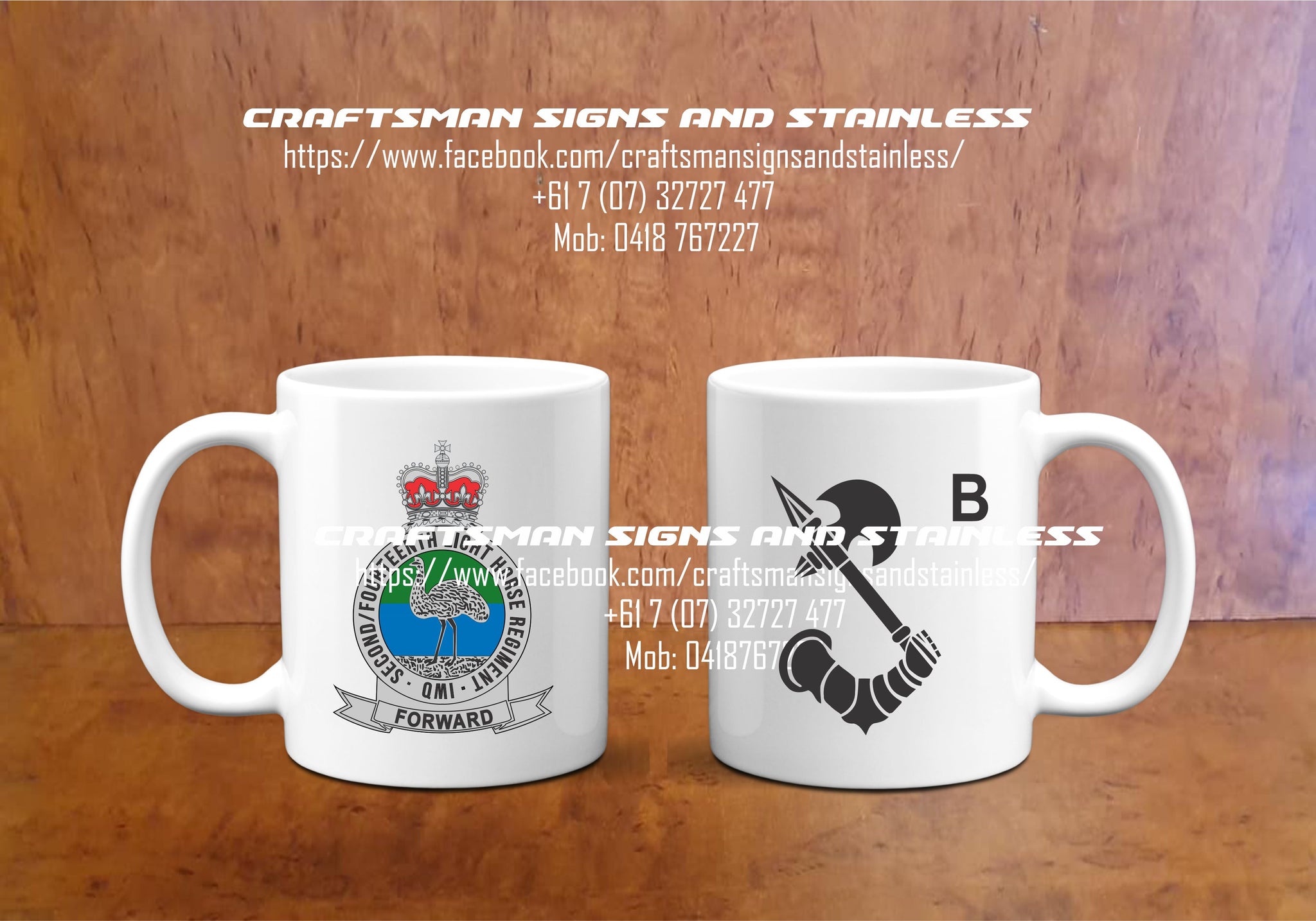 Custom white ceramic Coffee Mug 2/14th LHR (QMI) B SQN