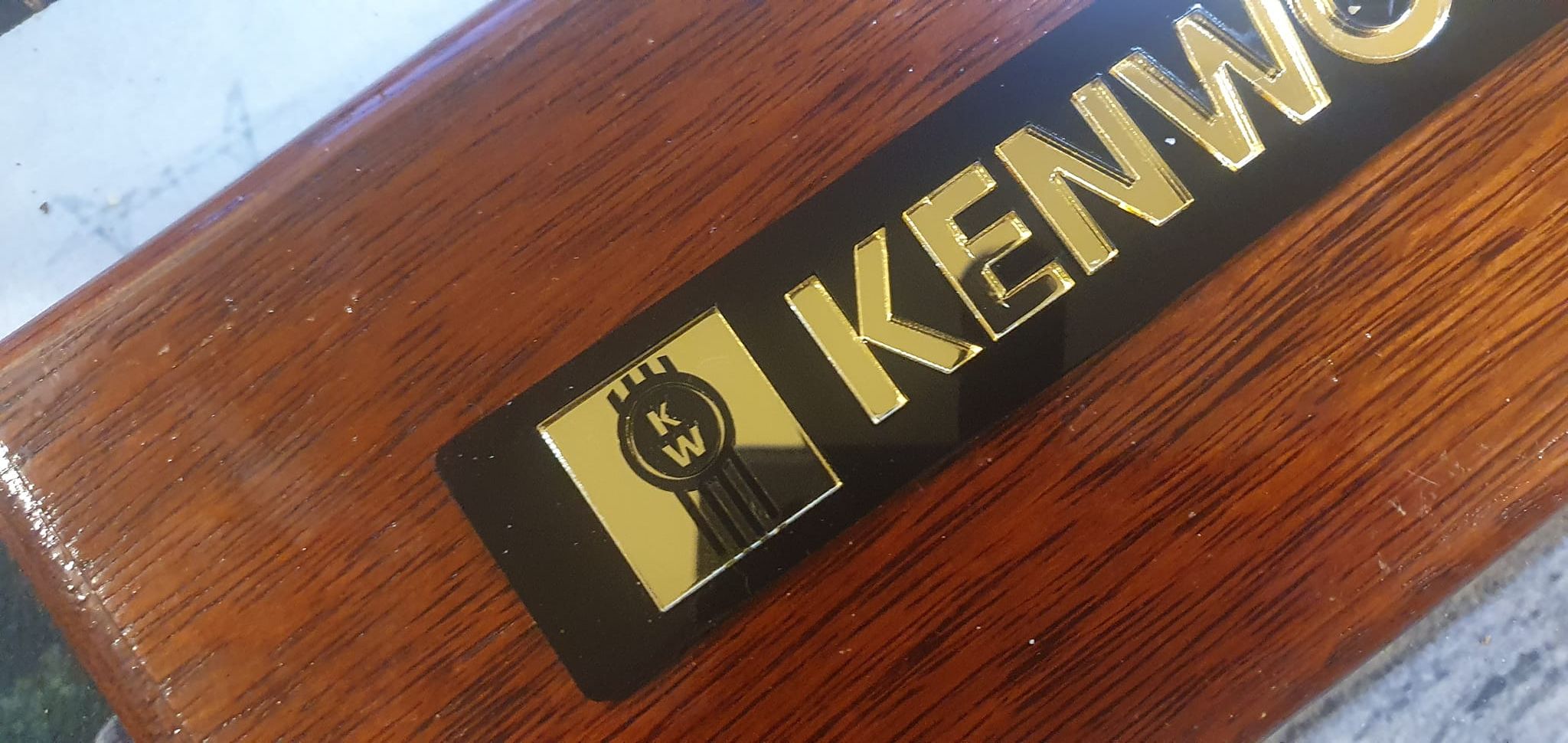 KENWORTH custom acrylic dashoard name plate