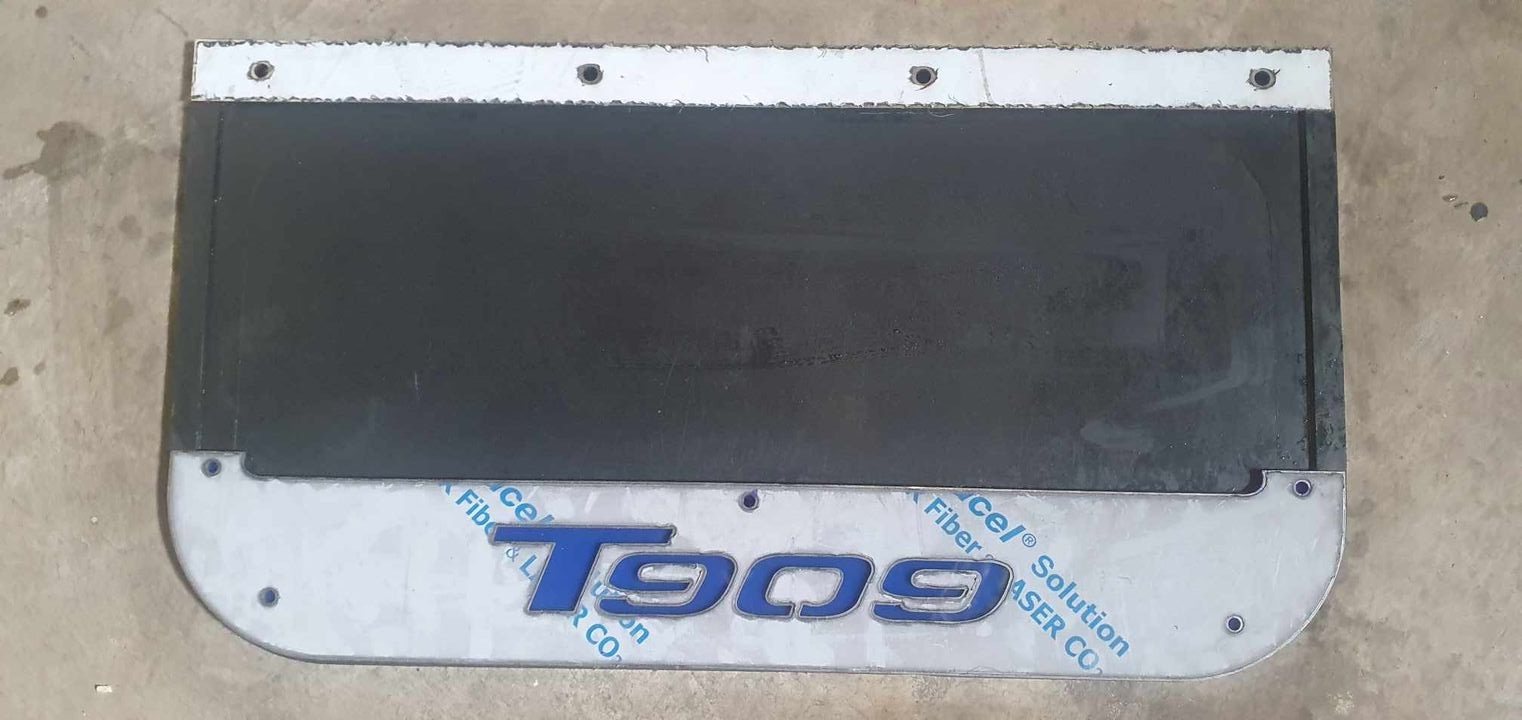 Custom Stainless Steel Mudflap Counterweights T909 Blue