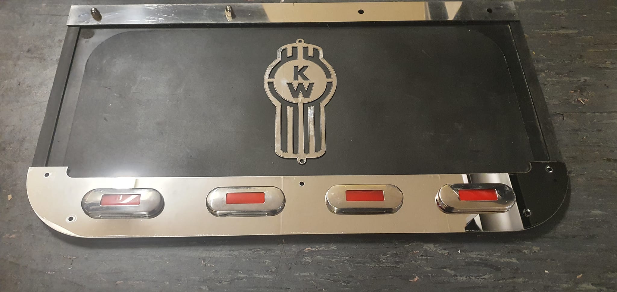 Custom Stainless Steel Mudflap Counterweights WITH LIGHTS