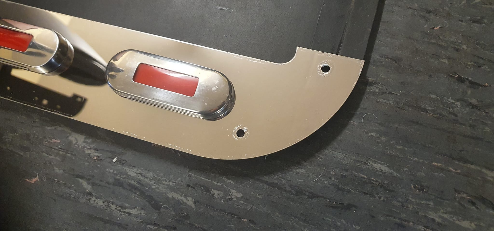 Custom Stainless Steel Mudflap Counterweights WITH LIGHTS
