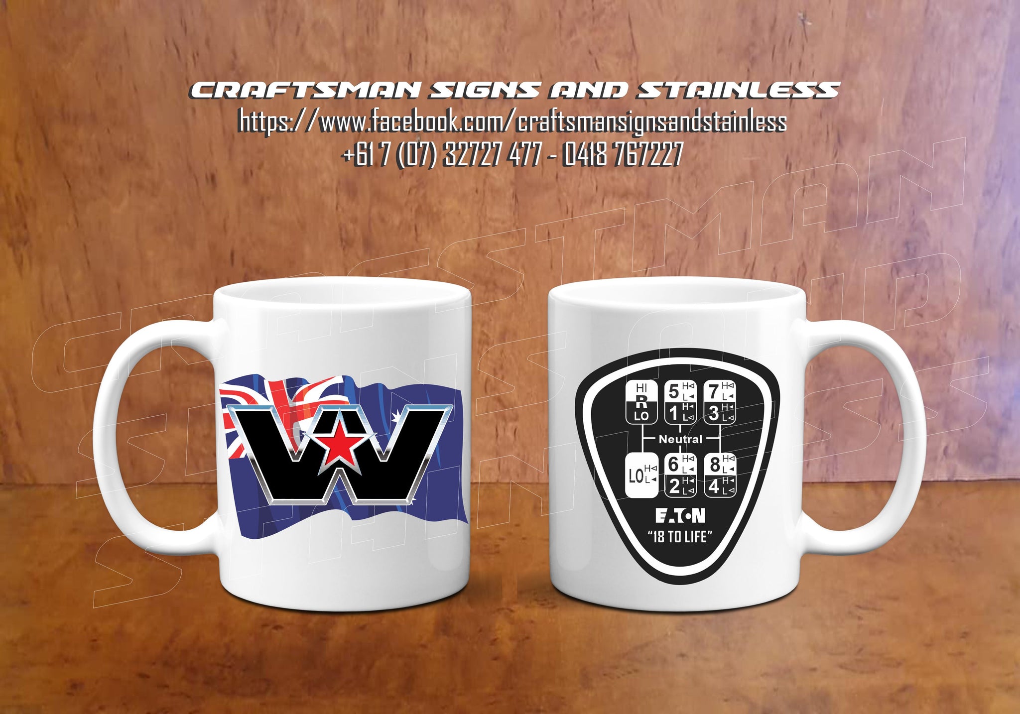 Custom white ceramic Western Star Coffee Mug "18 to Life"