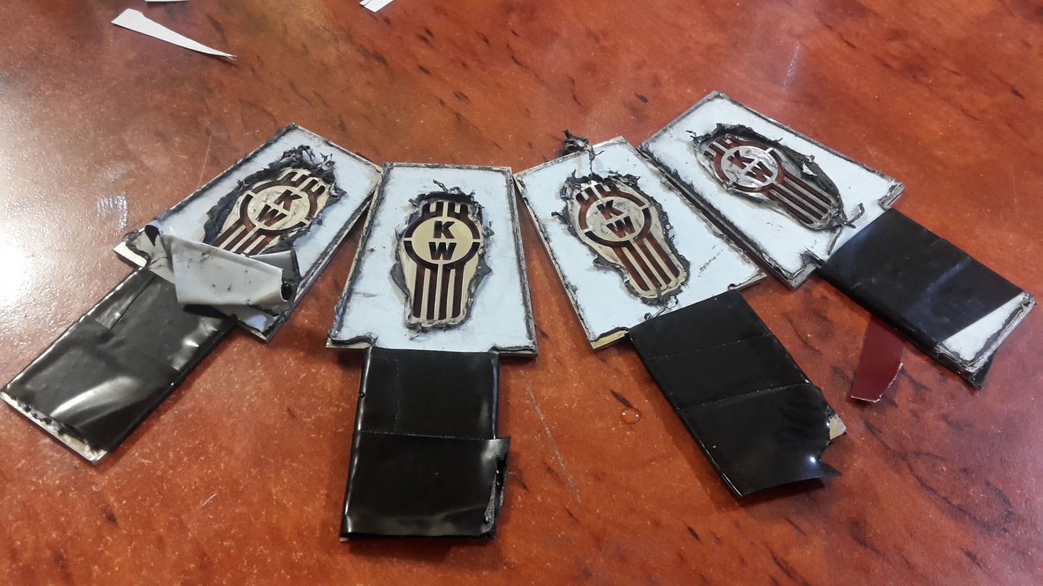 S/S Bonnet catch covers with laser cut with KW logo