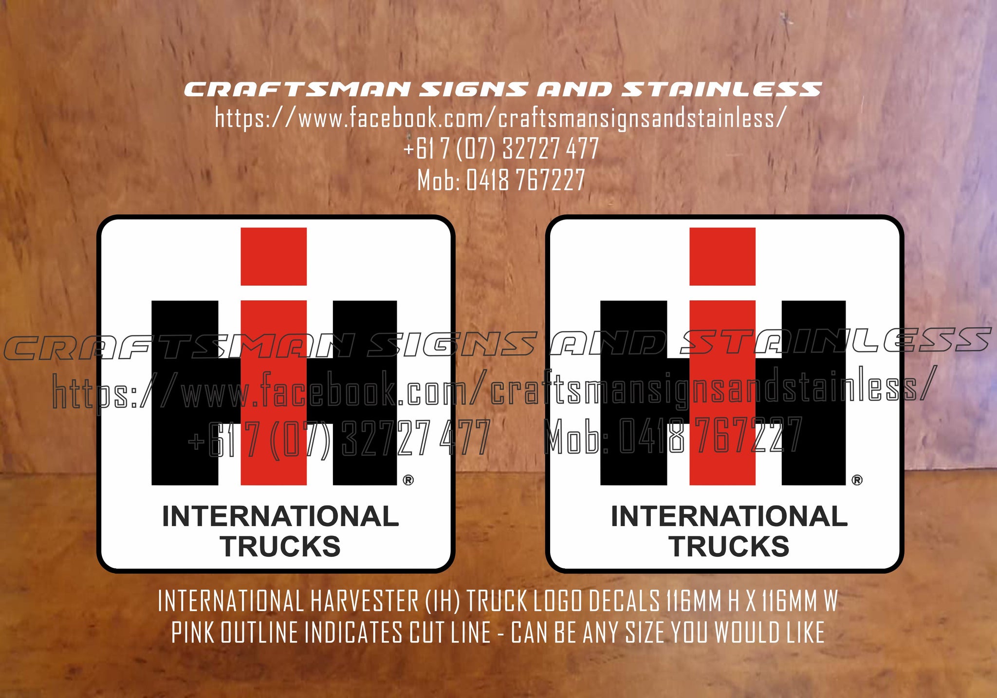 Decal International Harvester (IHC) with black border Large