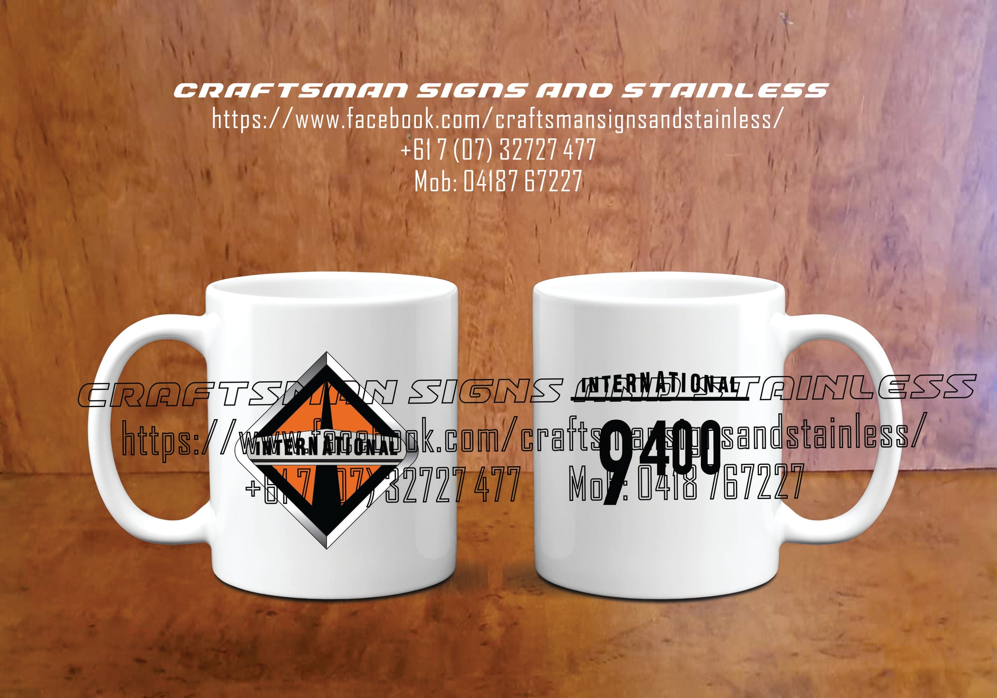 Custom white ceramic Coffee Mug INTERNATIONAL 9400
