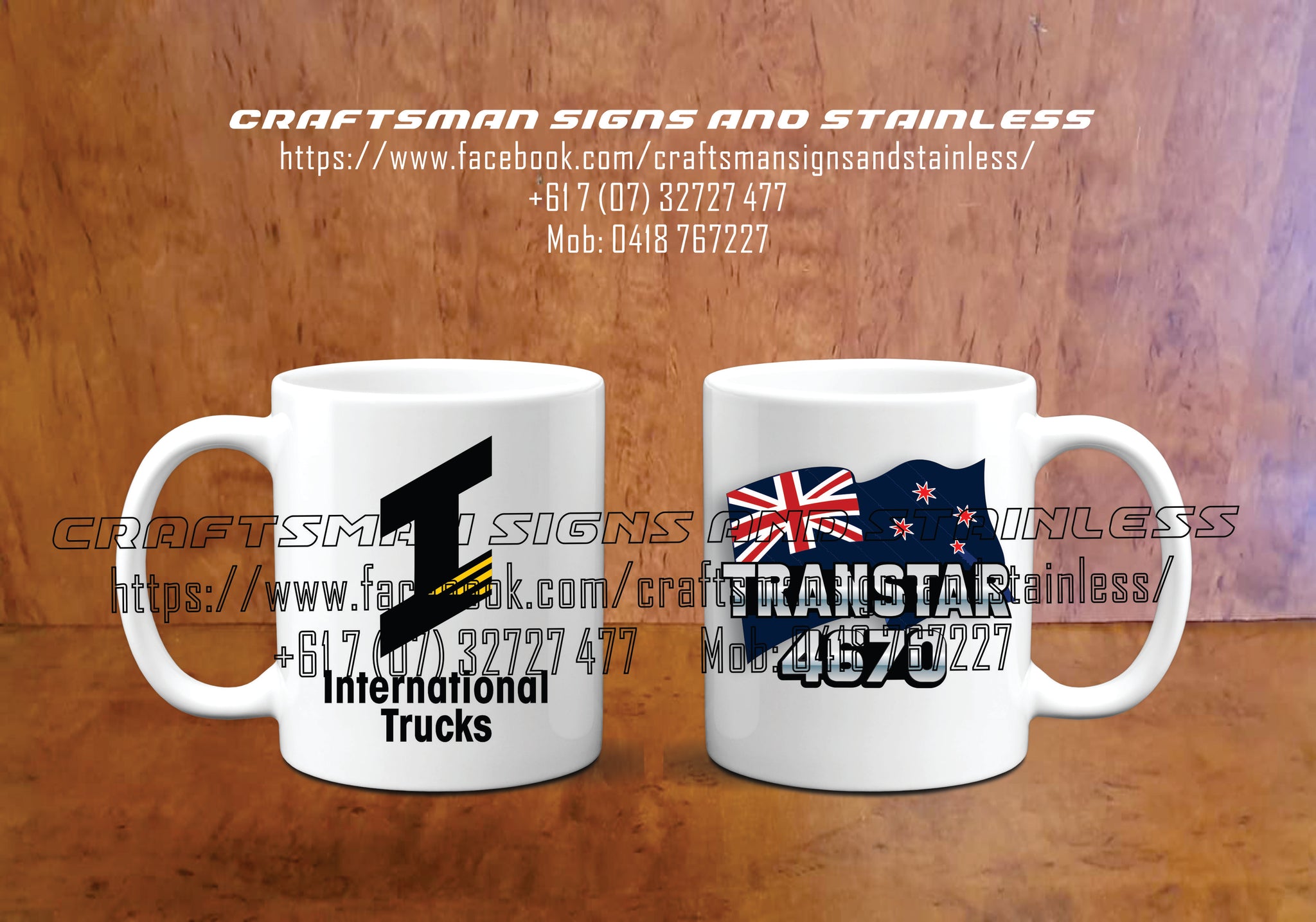 Custom white ceramic Coffee Mug INTERNATIONAL TRANSTAR NZ