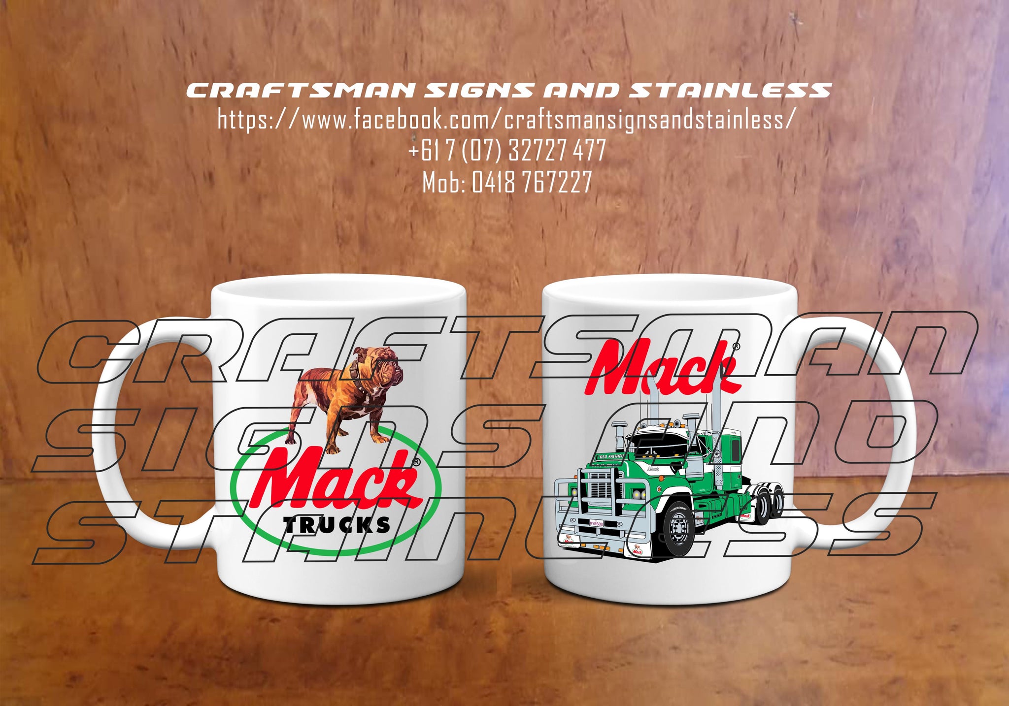 Custom white ceramic MACK R Green