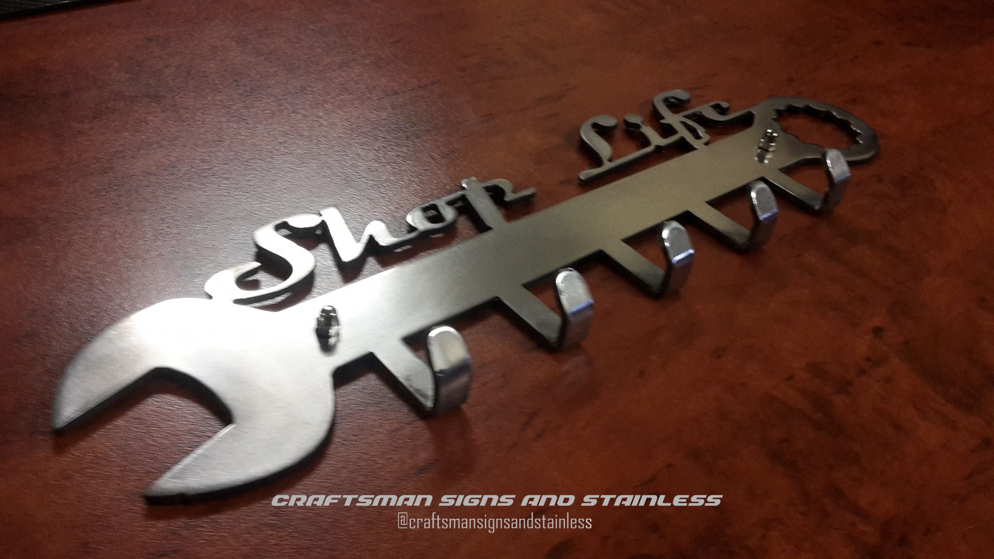 Key Ring holder (KRH) 'SHOP LIFE' stainless steel
