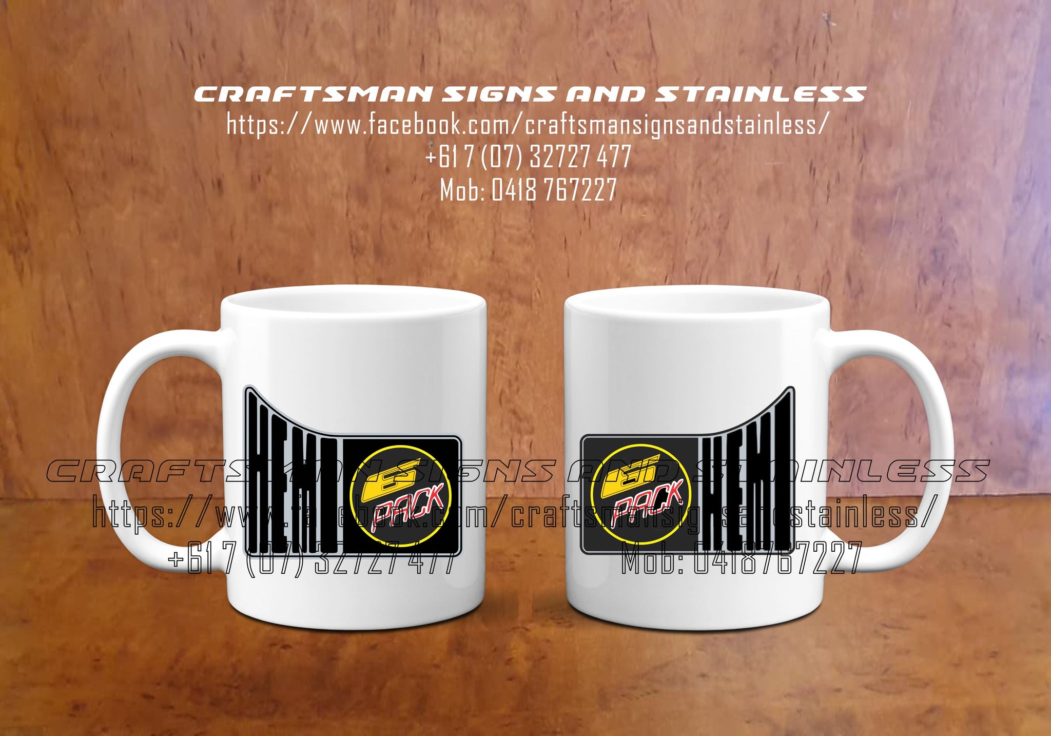 Custom white ceramic Coffee Mug Charger HEMI 6 PACK