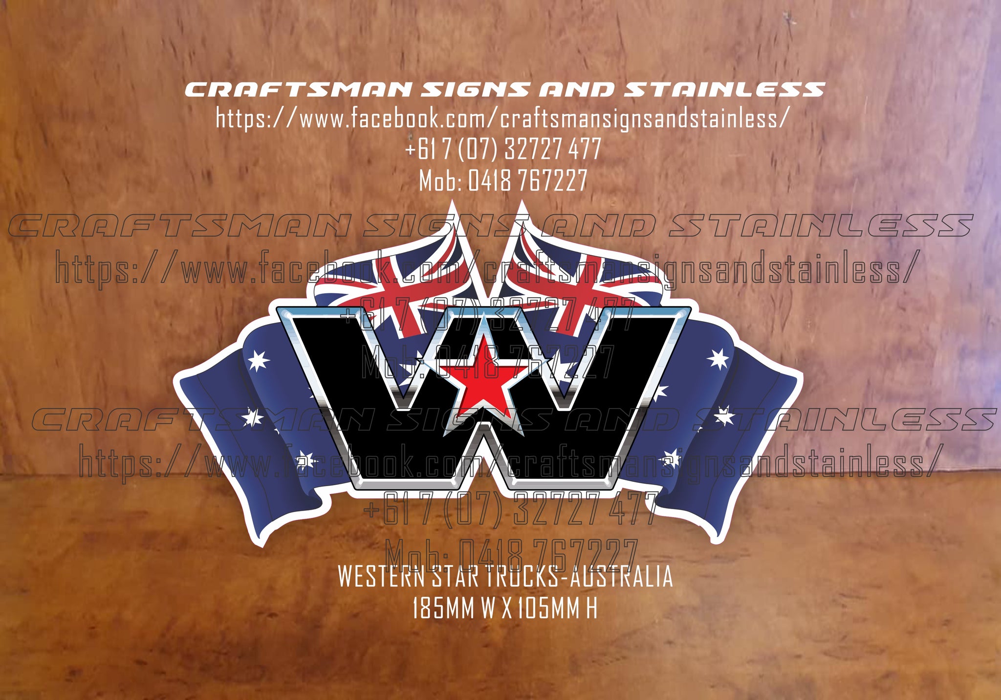 Decal, Western Star Badge with Twin Australian flags