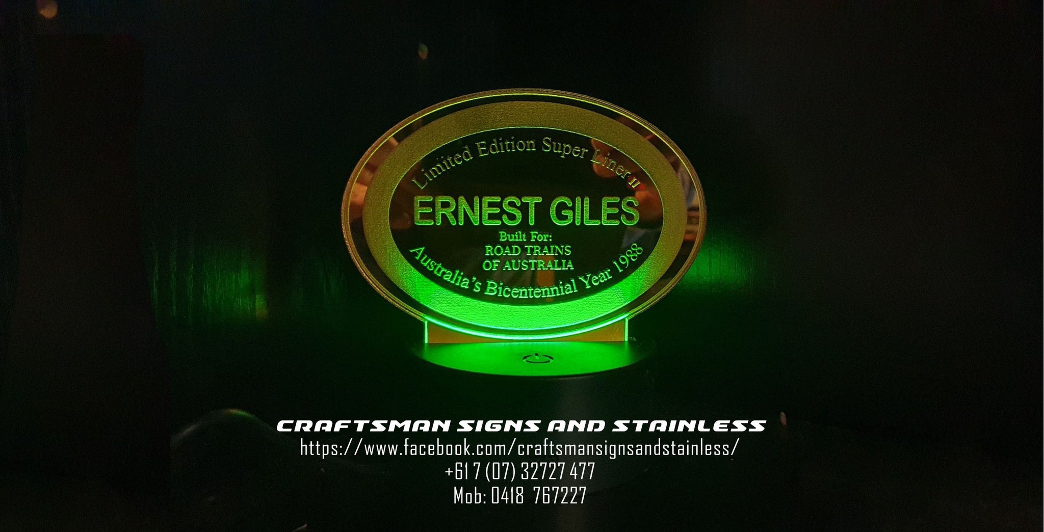 Acrylic edge lit MACK Bi Centennial SUPERLINER II 'ERNEST GILES'