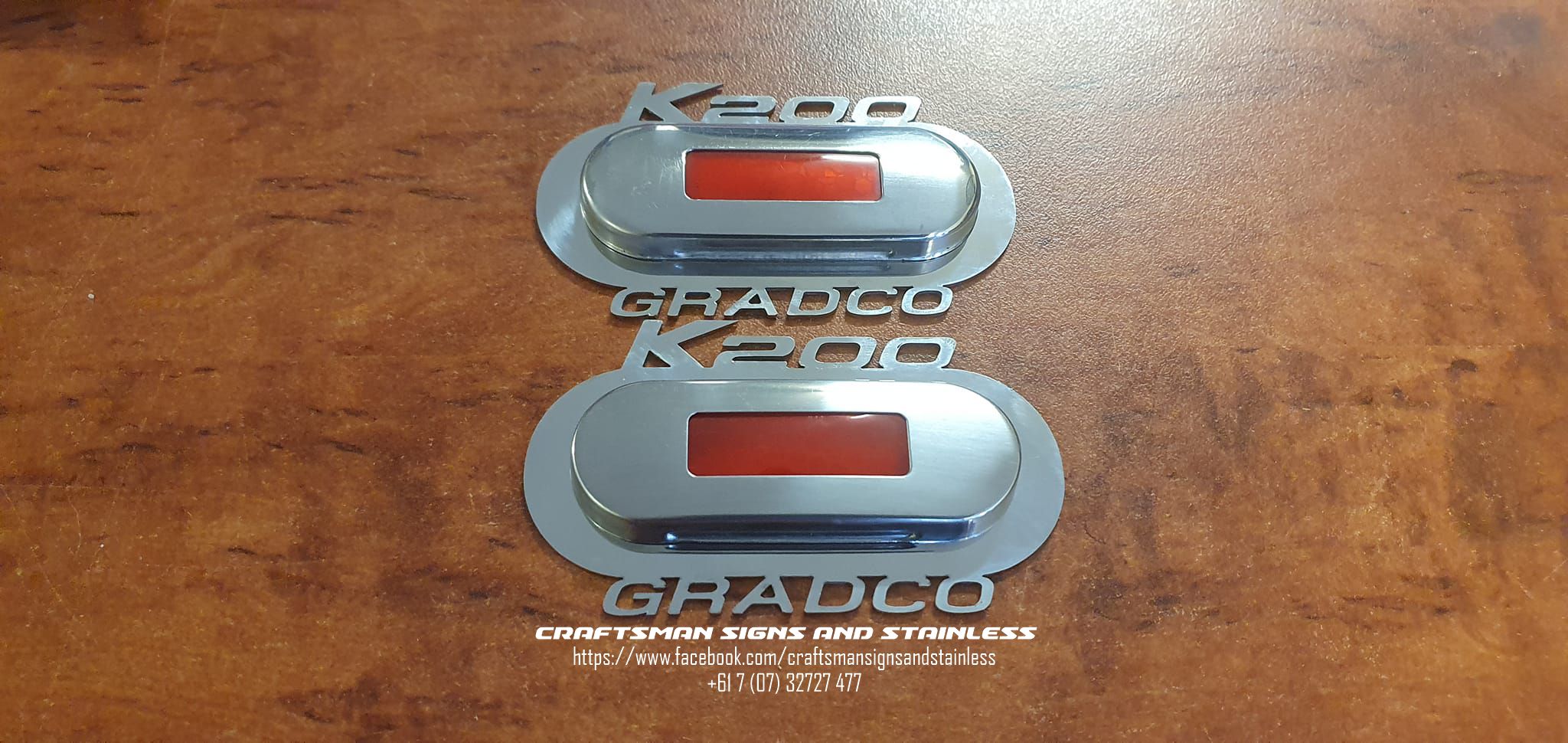 Stainless Steel courtesy light surrounds for a Kenworth K200