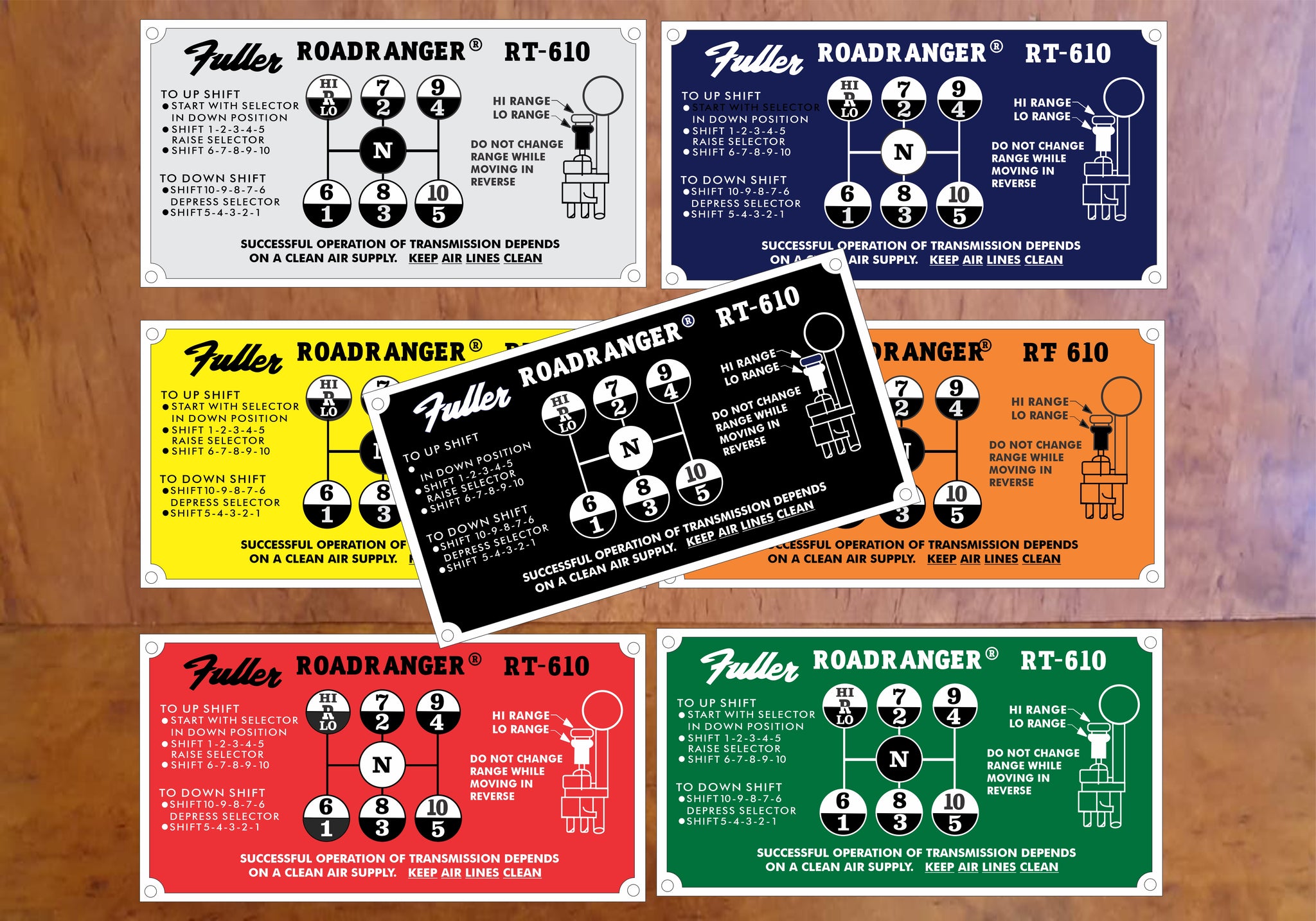 Reproduction FULLER 'Road Ranger' Shift Pattern Plate