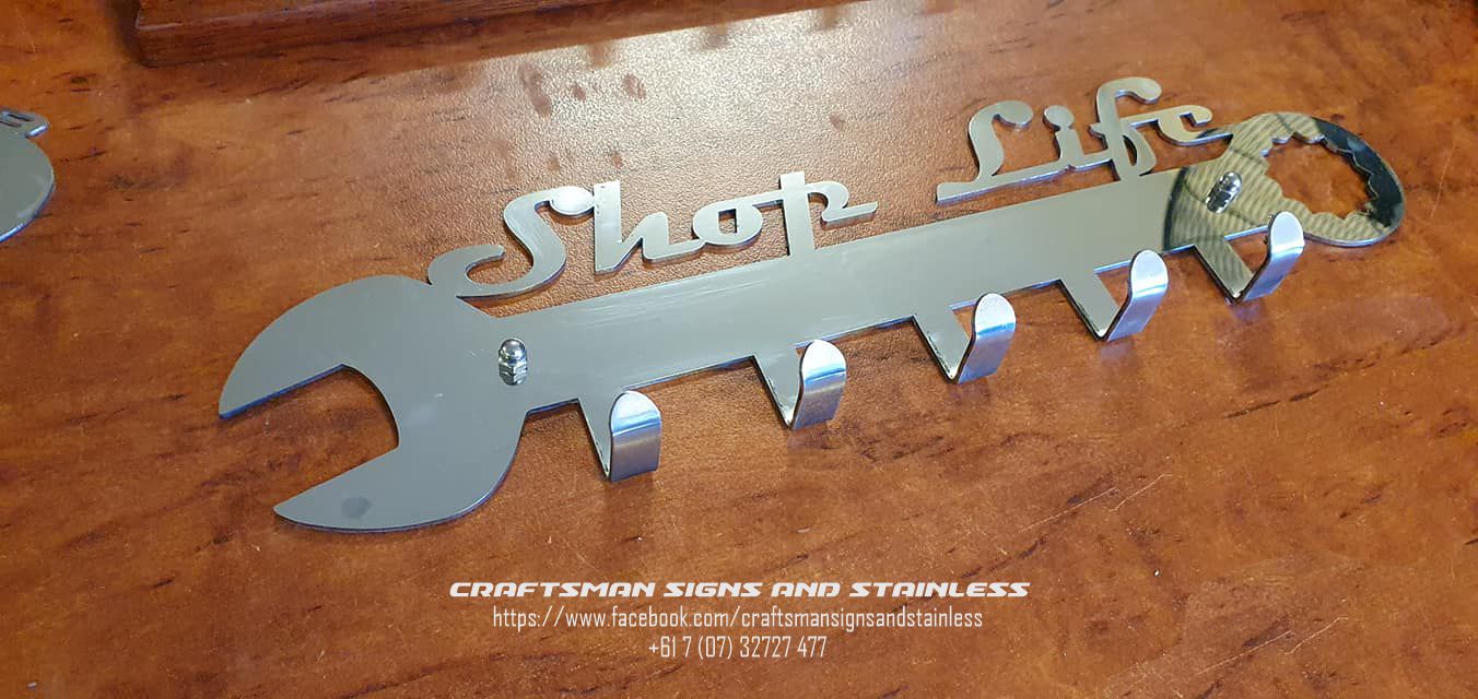 Key Ring holder (KRH) 'SHOP LIFE' stainless steel
