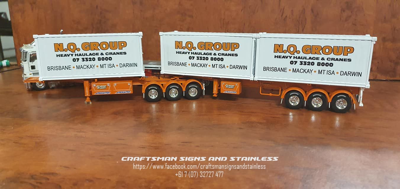 Diecast decal 1:50 scale 20'Shipping containers 'NQ Group'