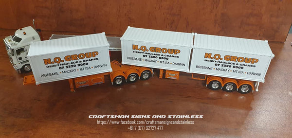 Diecast decal 1:50 scale 20'Shipping containers 'NQ Group'