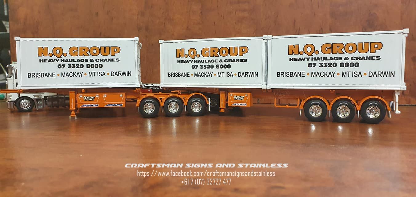 Diecast decal 1:50 scale 20'Shipping containers 'NQ Group'