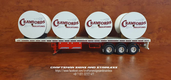1:50 Scale Acrylic cable reels CRAWFORDS FREIGHTLINES