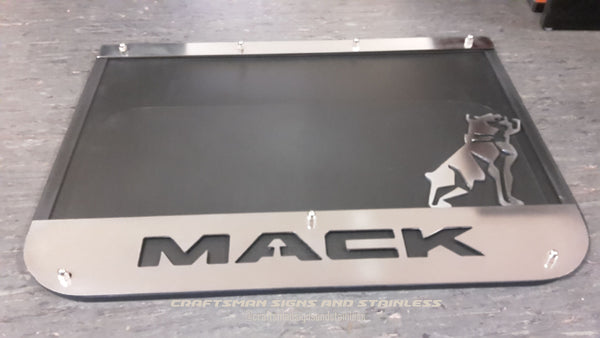 Custom Stainless Steel Mudflap Counterweights MACK 'NEW BREED'