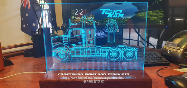 Edge lit acrylic light, KENWORTH T610 SAR