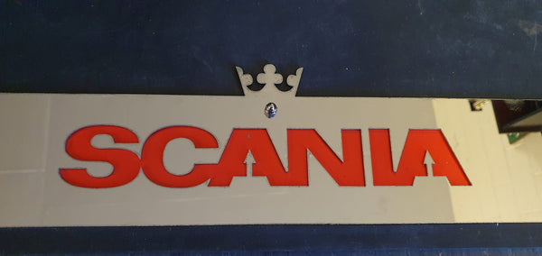 Custom Stainless Steel SCANIA 'King of the Road' Mudflap Counterweights