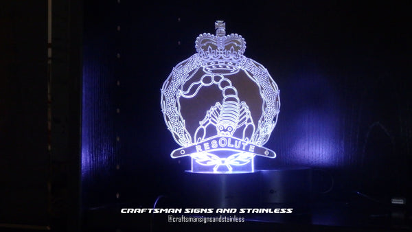 Edge lit Acrylic Light B Sqn 3rd Cavalry Regiment Badge