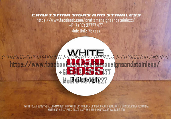 WHITE Trucks Memorabilia 'Road Boss' Drink Coaster
