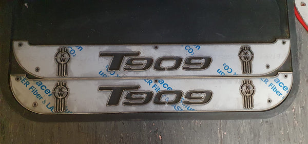 Custom Stainless Steel Mudflap Counterweights T909 Twin Bugs