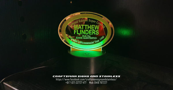 Acrylic edge lit MACK Bi Centennial SUPERLINER II 'MATTHEW FLINDERS'