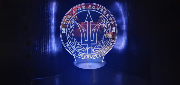 Edge lit acrylic light, School of Armour Trg Sqn