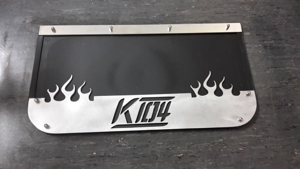 Custom Stainless Steel Mudflap Counterweights K104 Flames