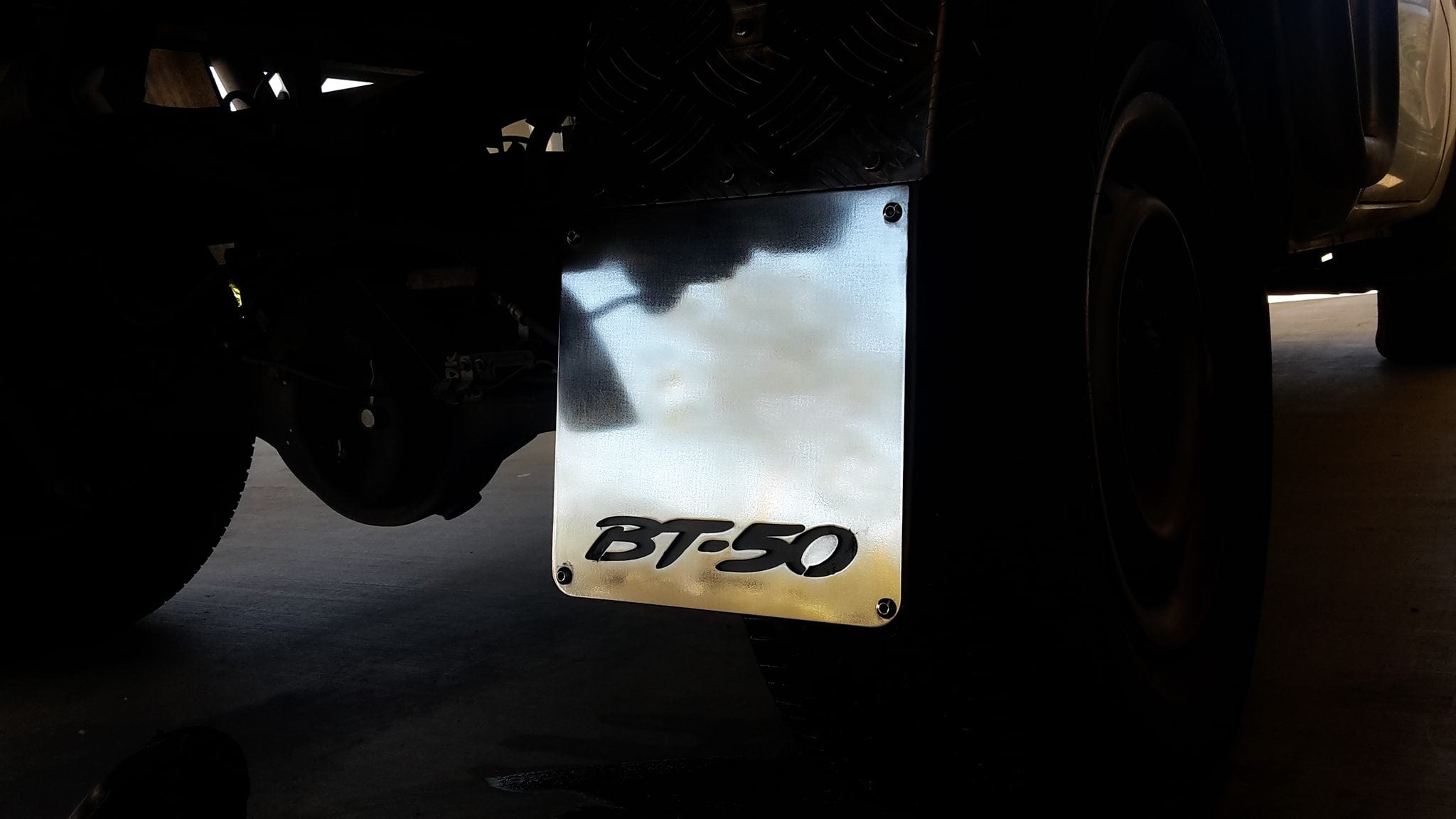 Stainless steel mudflap counterweights MAZDA BT50