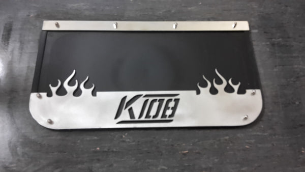 Custom Stainless Steel Mudflap Counterweights K108 Flames