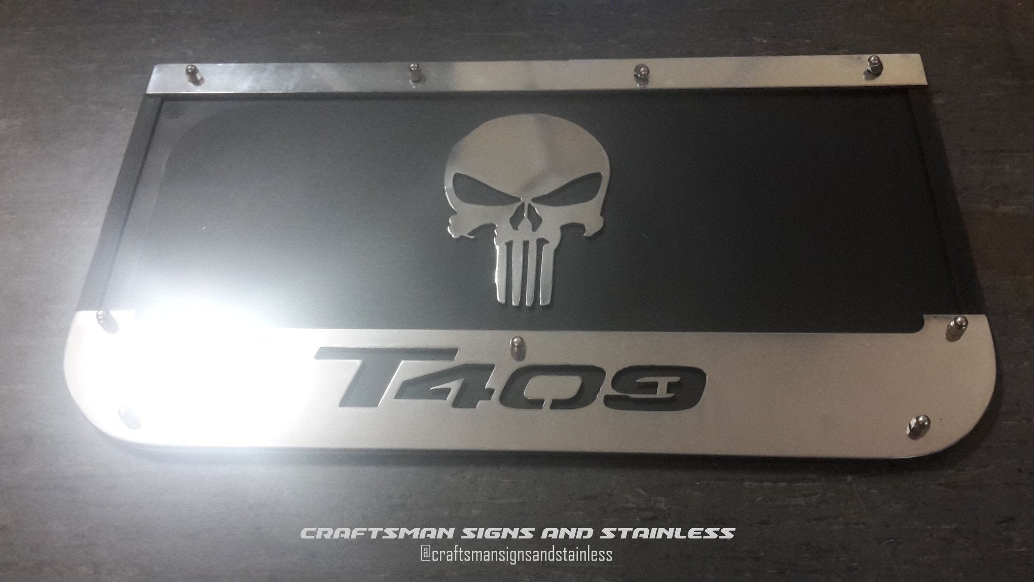 Custom Stainless Steel Mudflap Counterweights T409 PUNISHER