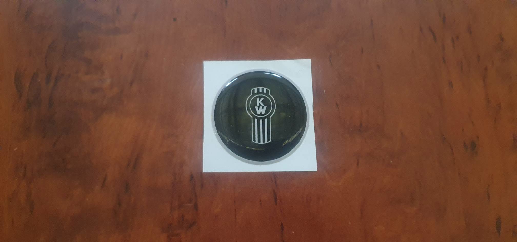 KENWORTH  'Smartwheel' steering wheel epoxy domed horn button 'skin' black