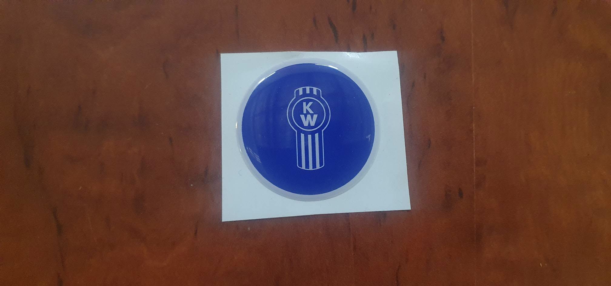 KENWORTH  'Smartwheel' steering wheel epoxy domed horn button 'skin' (blue)