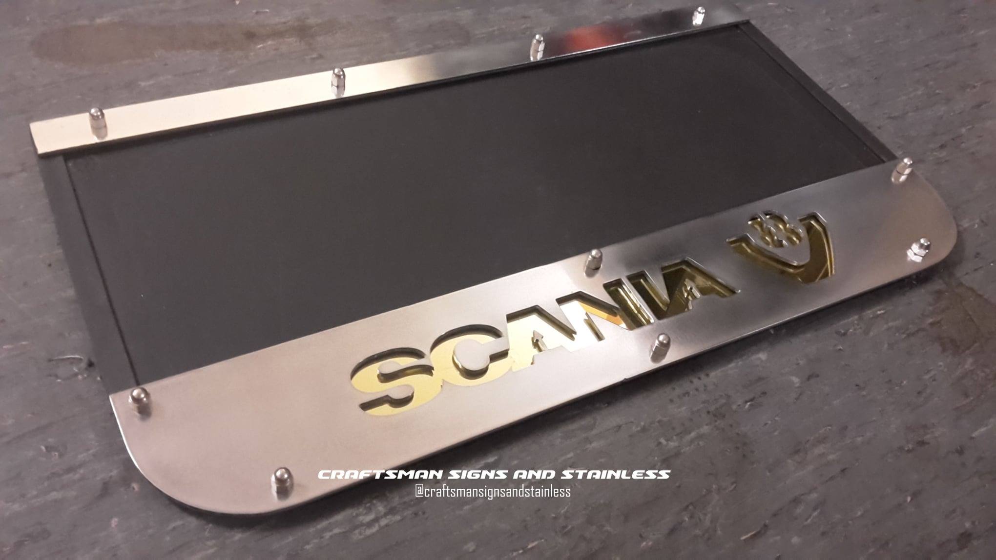 Custom Stainless Steel Mudflap Counterweights SCANIA V8