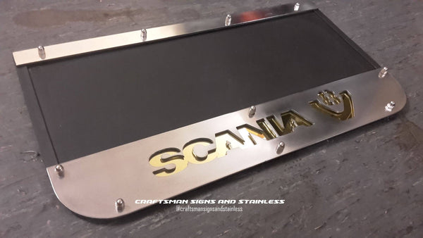 Custom Stainless Steel Mudflap Counterweights SCANIA V8