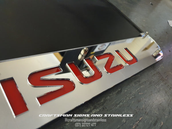 Custom Stainless Steel Mudflap Counterweights ISUZU
