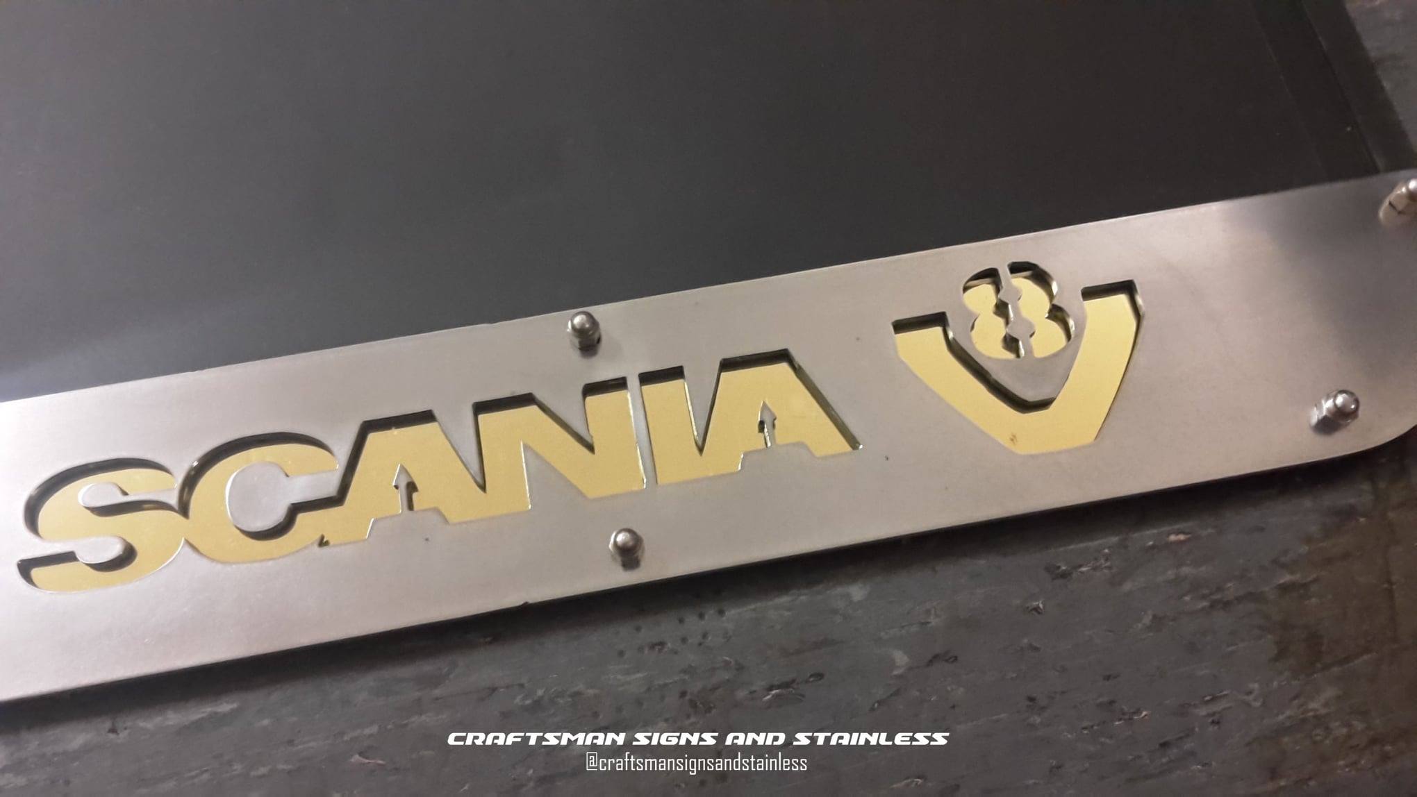 Custom Stainless Steel Mudflap Counterweights SCANIA V8
