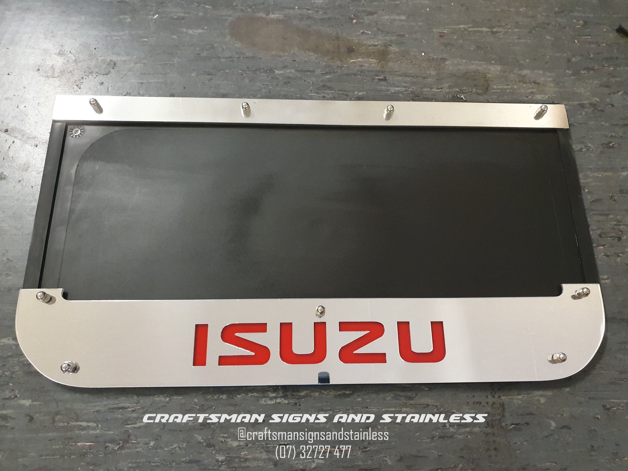 Custom Stainless Steel Mudflap Counterweights ISUZU