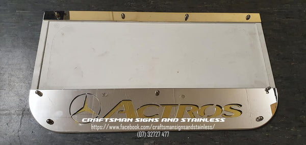 Custom Stainless Steel Mudflap Counterweight ACTROS GOLD