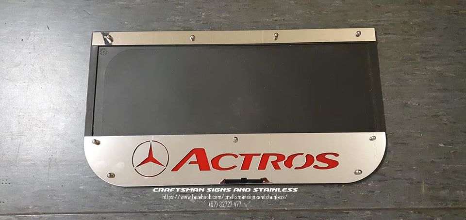 Custom Stainless Steel Mudflap Counterweights Mercedes Benz 'ACTROS'