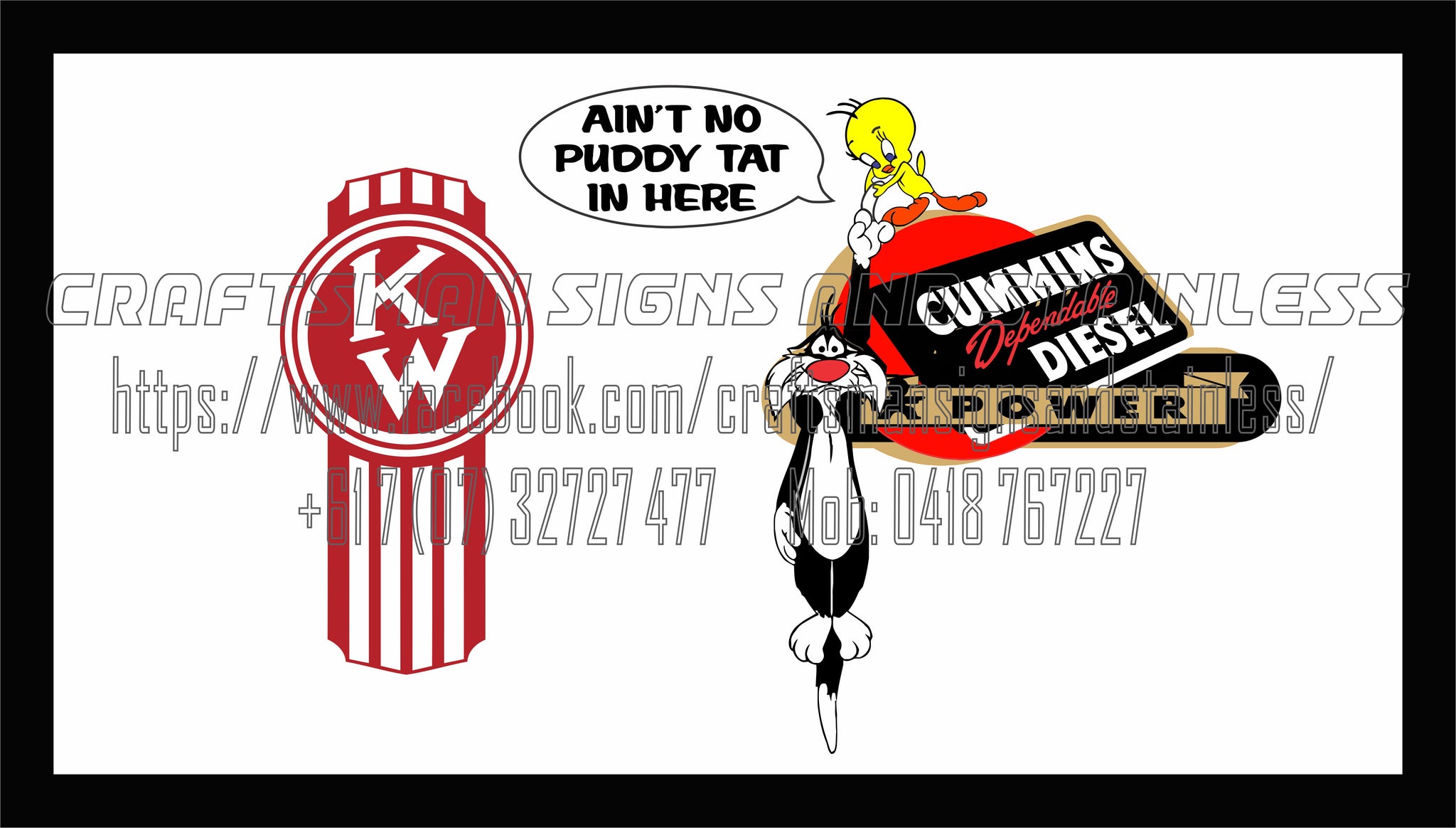 Bar/ Desk Mat Cummins 'AINT NO PUDDY TAT IN HERE'