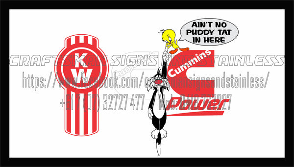 Bar/ Desk Mat Cummins Power 'AINT NO PUDDY TAT IN HERE'