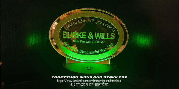 Acrylic edge lit MACK Bi Centennial SUPERLINER II 'BURKE & WILLS'