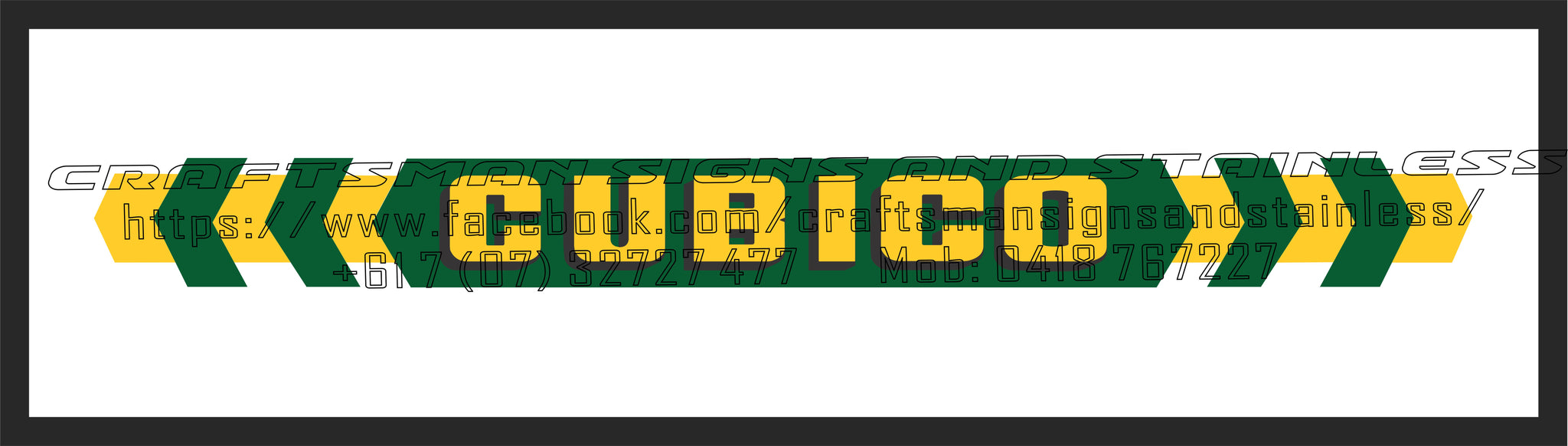 CUBICO Green Logo Bar Mat 880mm W