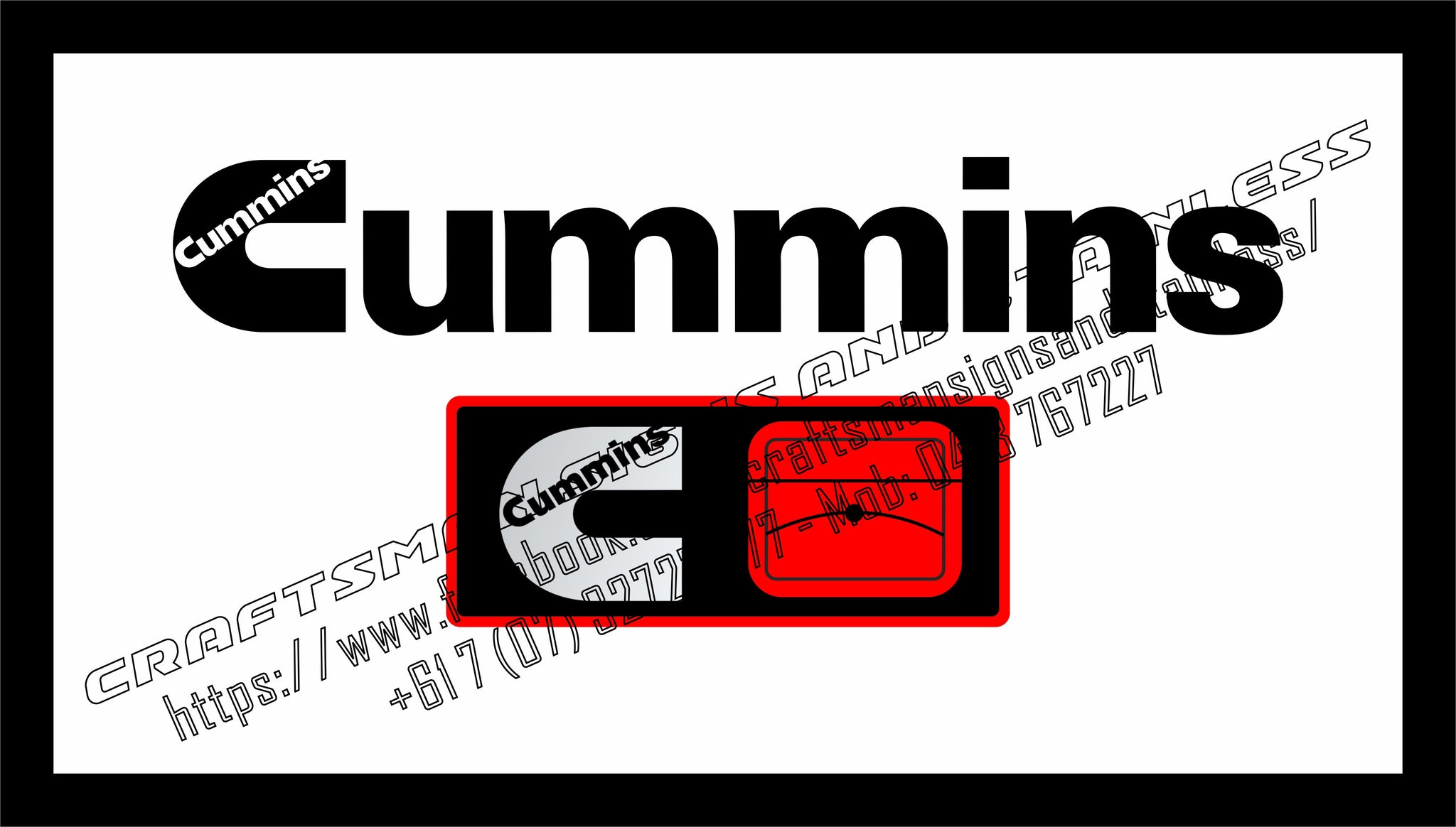 CUMMINS RED 'Celect' Badge Bar Mat